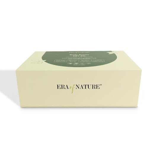 Light green rigid gift box with magnetic flap, featuring ERA NATURE logo on front.