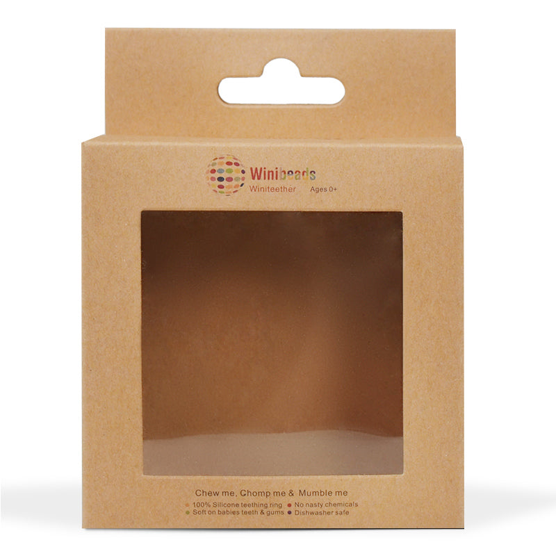 Kraft paper display box with front plastic window and top handle cutout