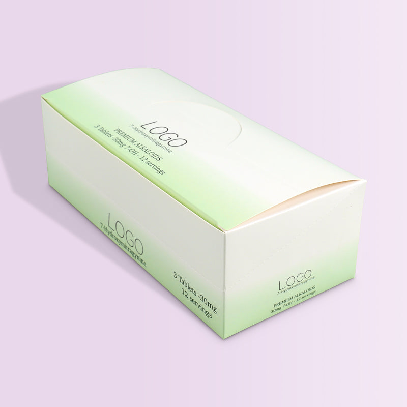 Closed gradient pillow box white to green with custom logo for tablets