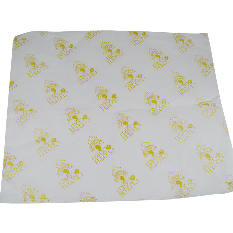 Luxury tissue paper with gold foil "Cloth Gold" peacock logo print