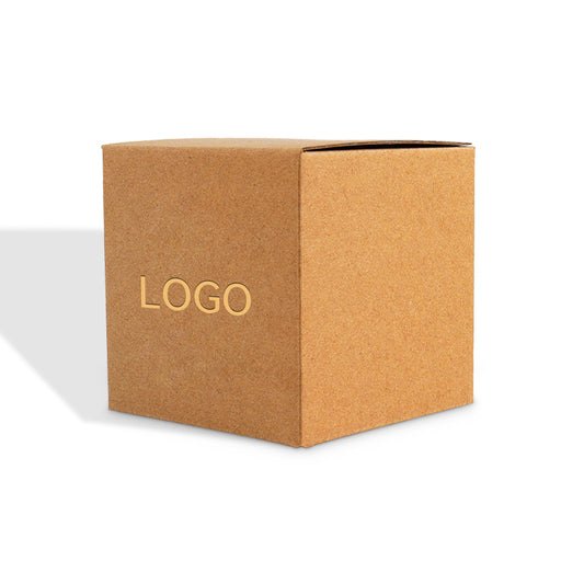 Kraft corrugated shipping box with tuck top, logo print on front panel