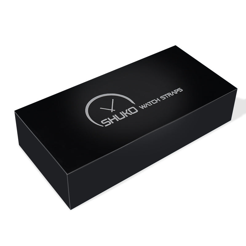 3D angle view of luxury black slide lid rigid box for watch accessories