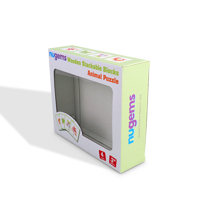 Side angle view of custom window box highlighting 'Ages 3+' label and side branding